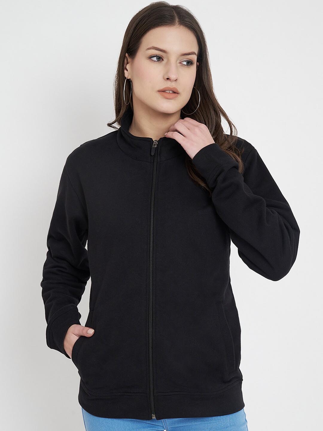 

CHARMGAL Women Longline Open Front Jacket, Black