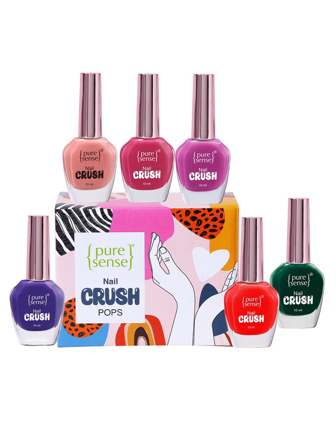 

Pure Sense Set of 6 Nail Polish Crush Pops - 10 ml each, Pink