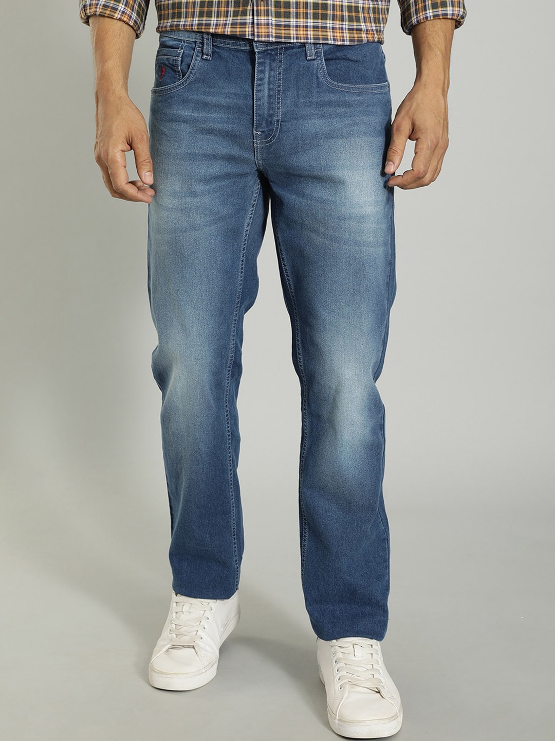 

Indian Terrain Men Mid Rise Light Fade Clean Look Stretchable Jeans, Blue