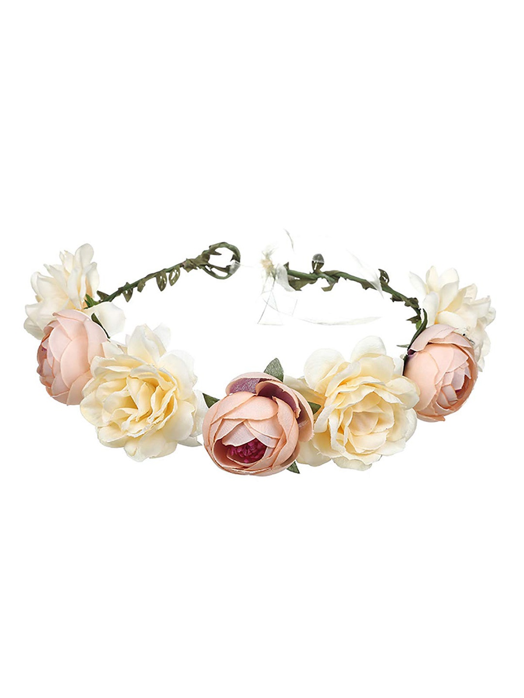 

SYGA Women Flower Crown Tiara, Peach