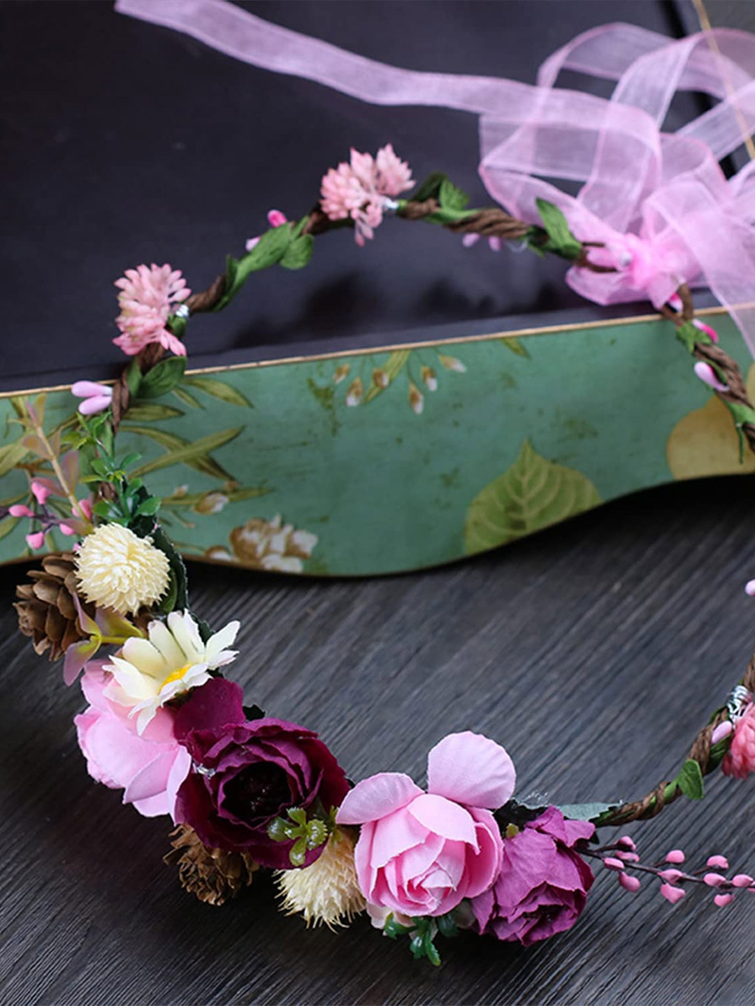 

SYGA Women Flower Crown Tiara, Pink