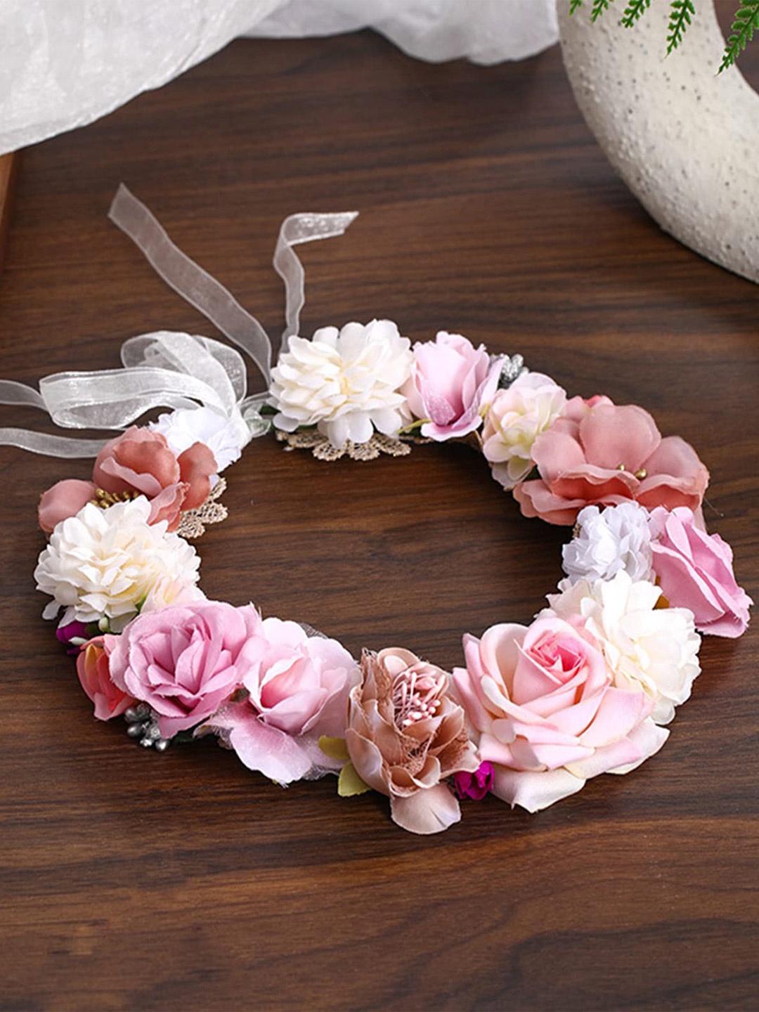 

SYGA Floral Embellished Tiara, Pink