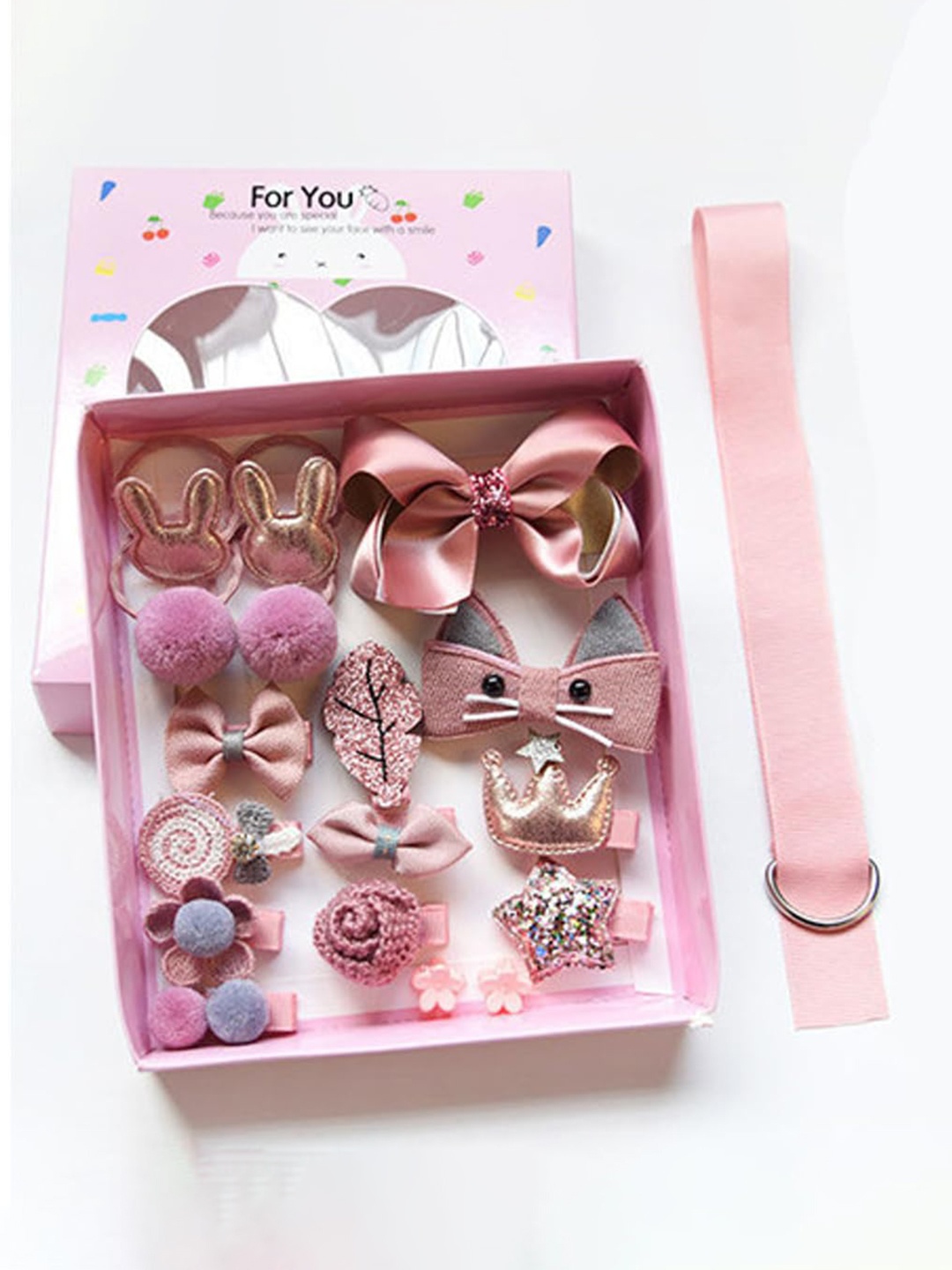 

SYGA Girls Set Of 18 Hair Accessory, Pink