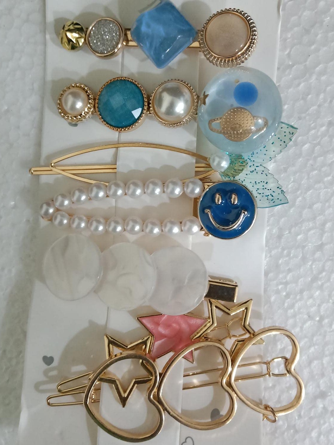 

SYGA Set of 7 Beaded Alligator Hair Clips, Blue