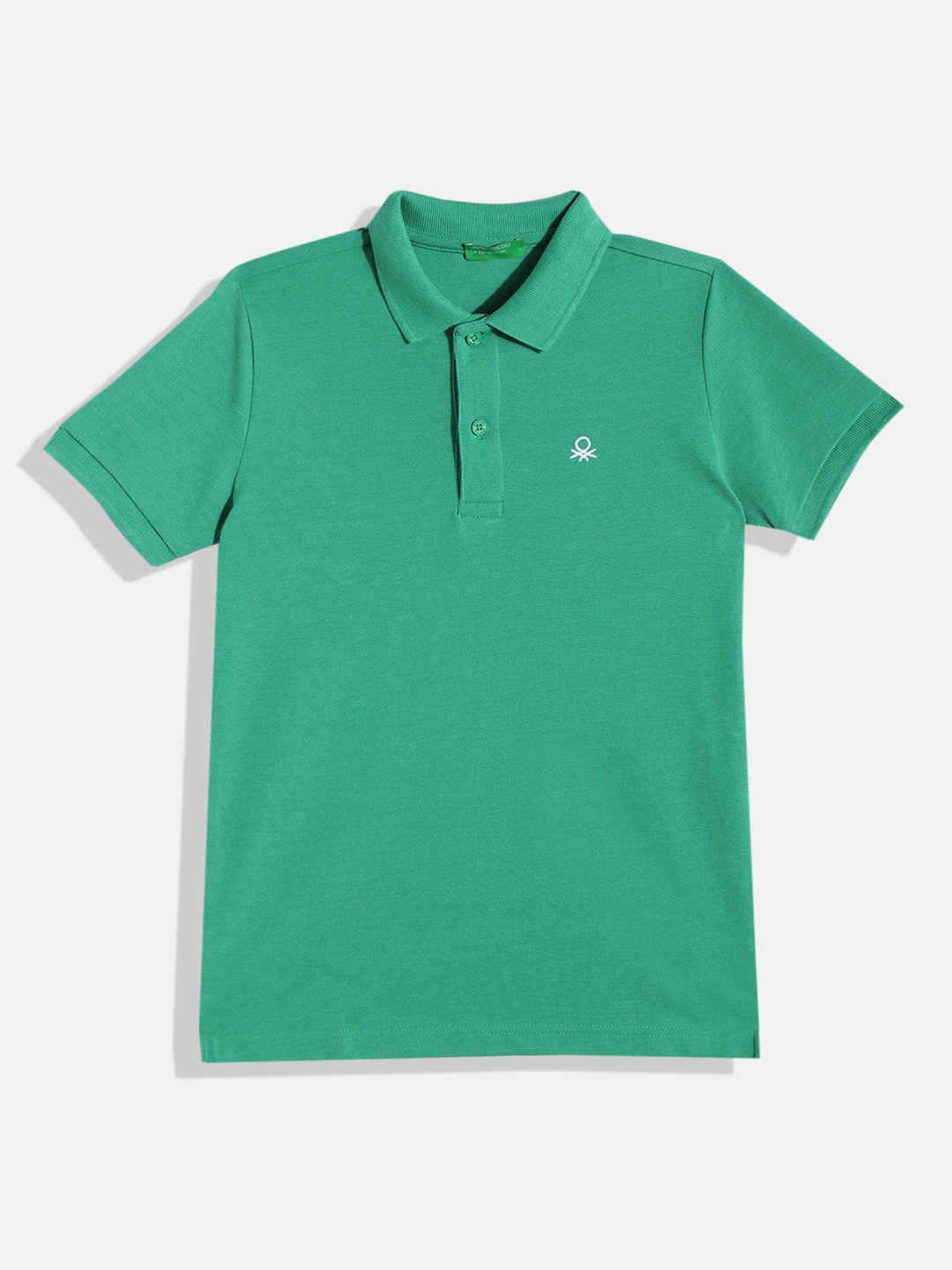 

United Colors of Benetton Boys Regular Fit Polo Collar T-shirt, Green