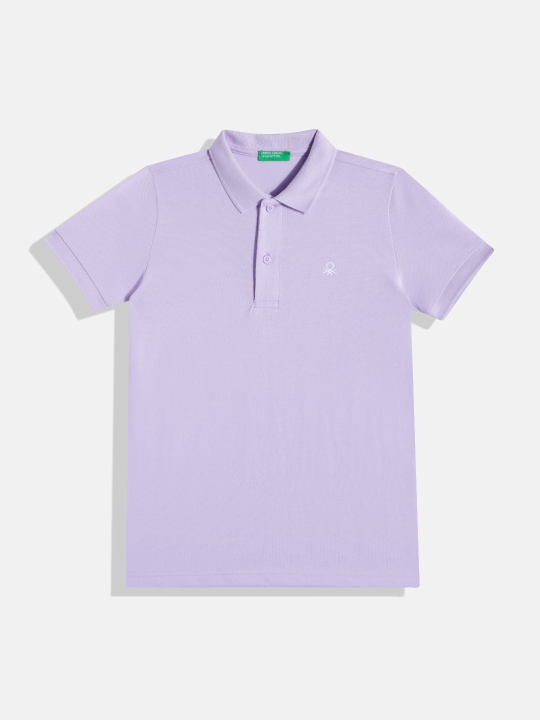 

United Colors of Benetton Boys Regular Fit Polo Collar T-shirt, Lavender