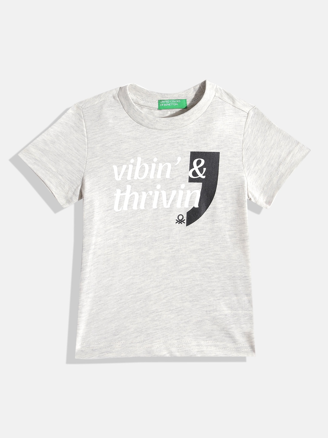 

United Colors of Benetton Boys Typography Printed T-shirt, Off white