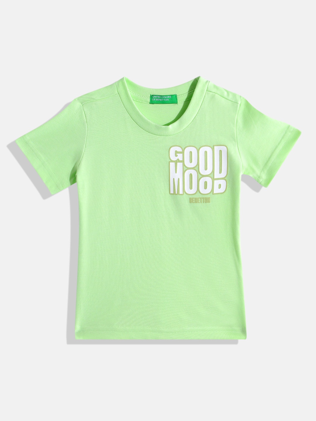 

United Colors of Benetton Boys Typography Printed T-shirt, Sea green