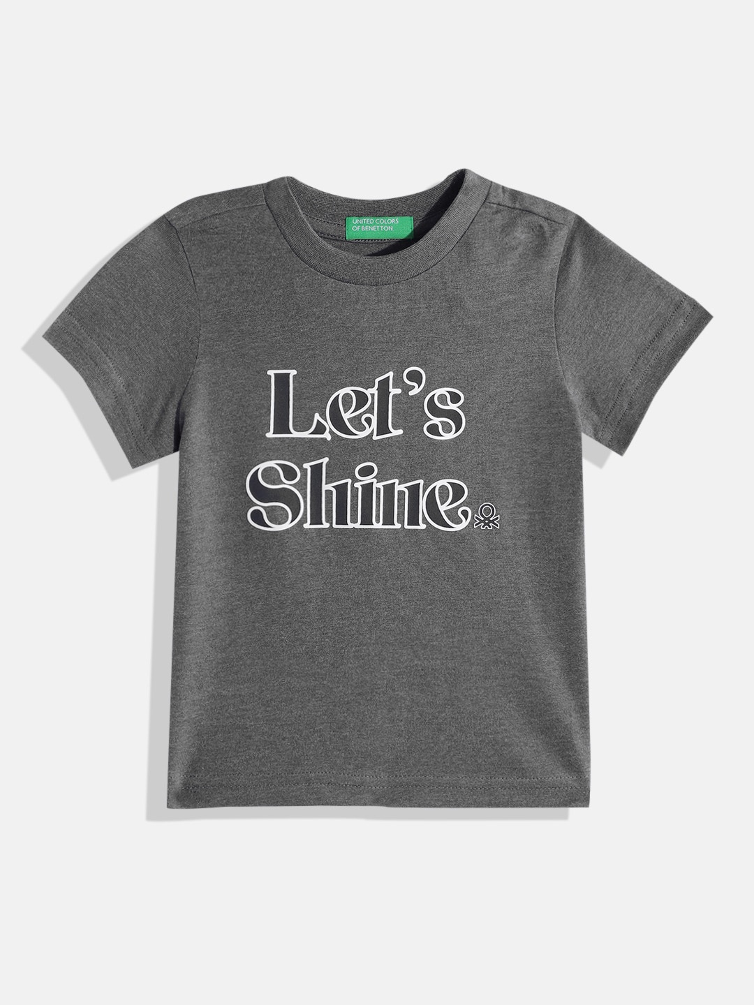 

United Colors of Benetton Boys Typography Printed T-shirt, Charcoal