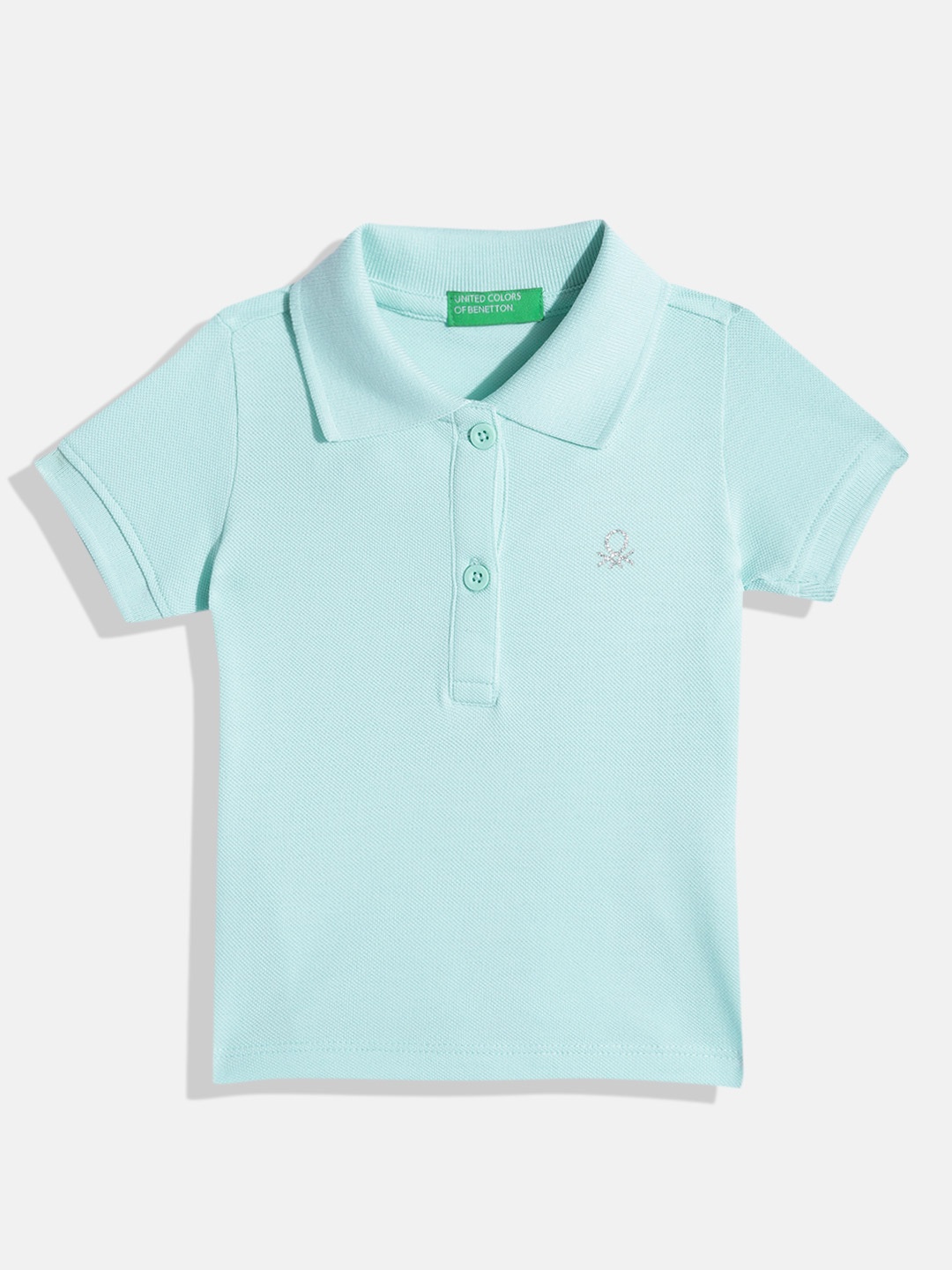 

United Colors of Benetton Girls Polo Collar T-shirt, Blue