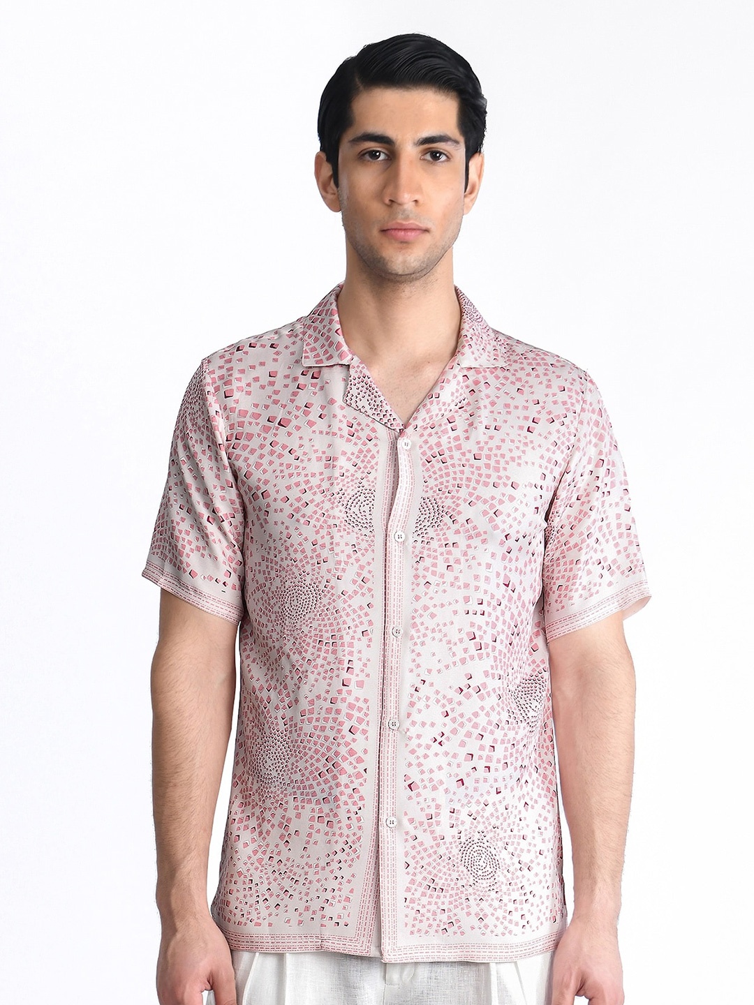 

Rohit Gandhi + Rahul Khanna Comfort Floral Printed Silk Casual Shirt, Pink