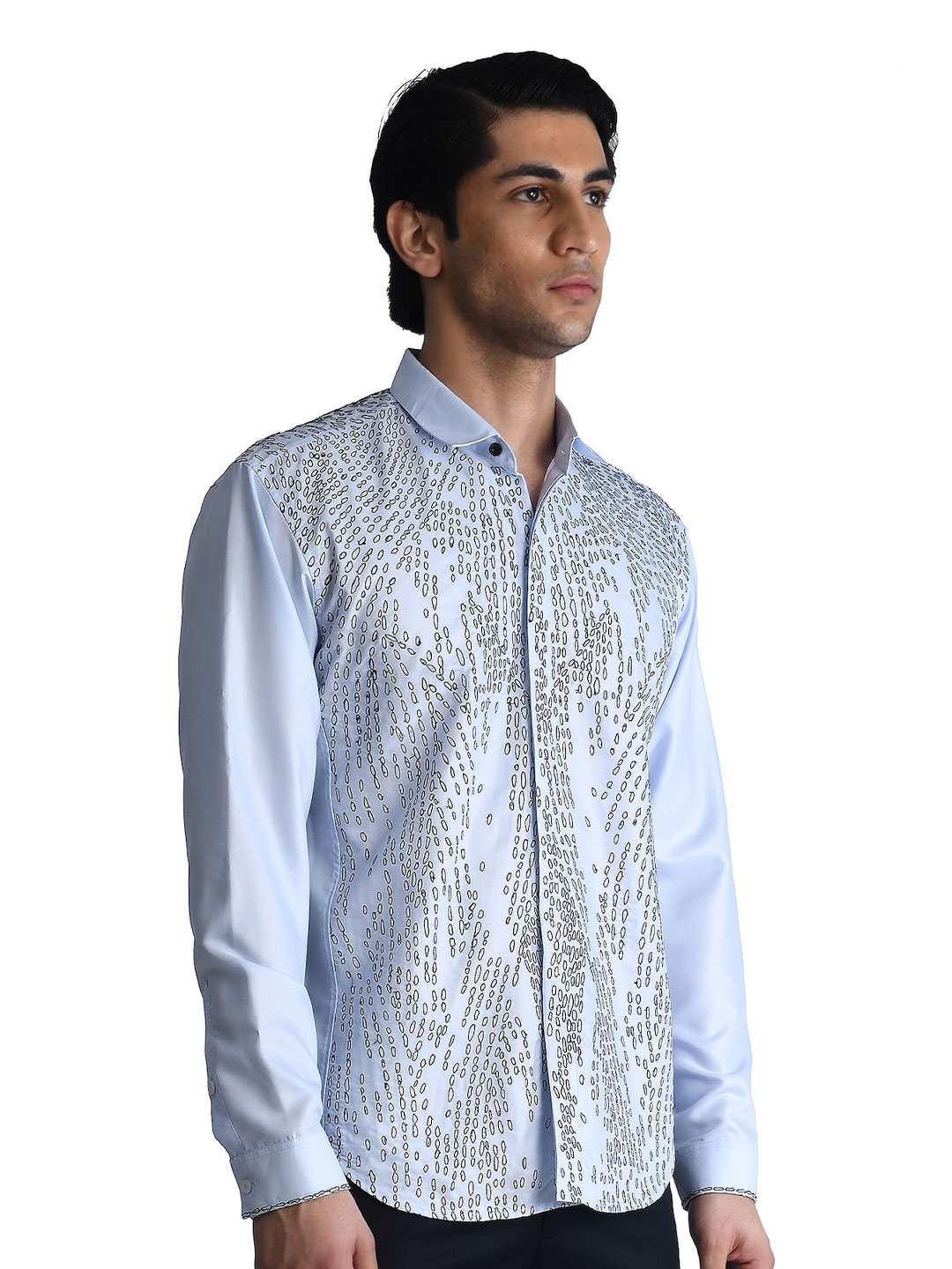 

Rohit Gandhi + Rahul Khanna Comfort Printed Cotton Casual Shirt, Blue