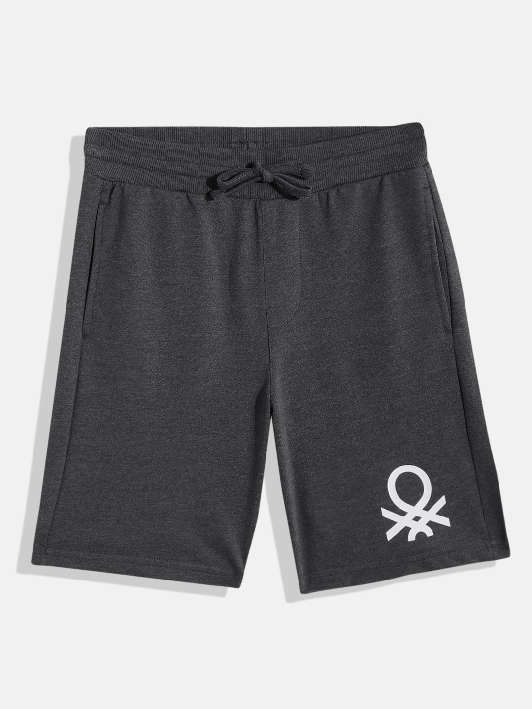 

United Colors of Benetton Boys Shorts with Logo Print, Charcoal