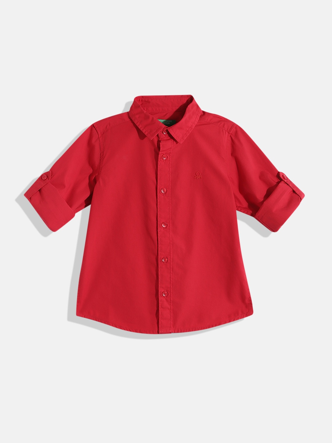 

United Colors of Benetton Boys Pure Cotton Regular Fit Shirt, Red