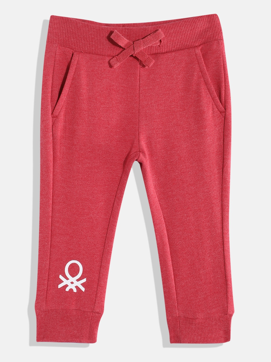 

United Colors of Benetton Boys Solid Jogger with Brand Logo Print, Red