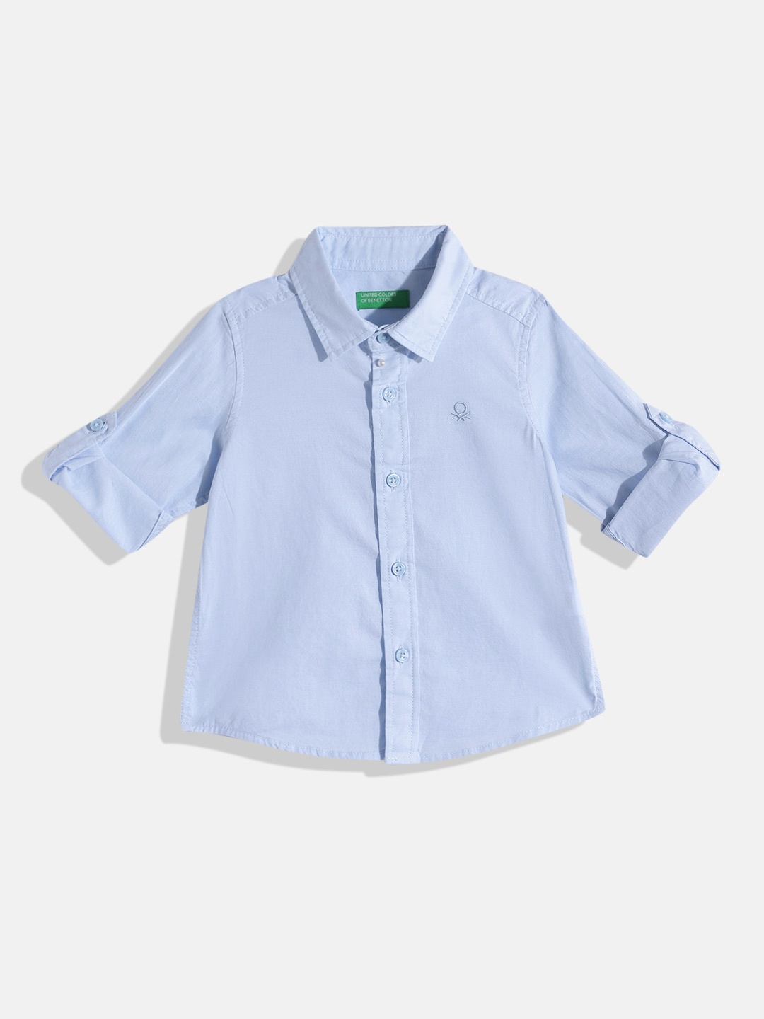 

United Colors of Benetton Boys Pure Cotton Regular Fit Shirt, Blue