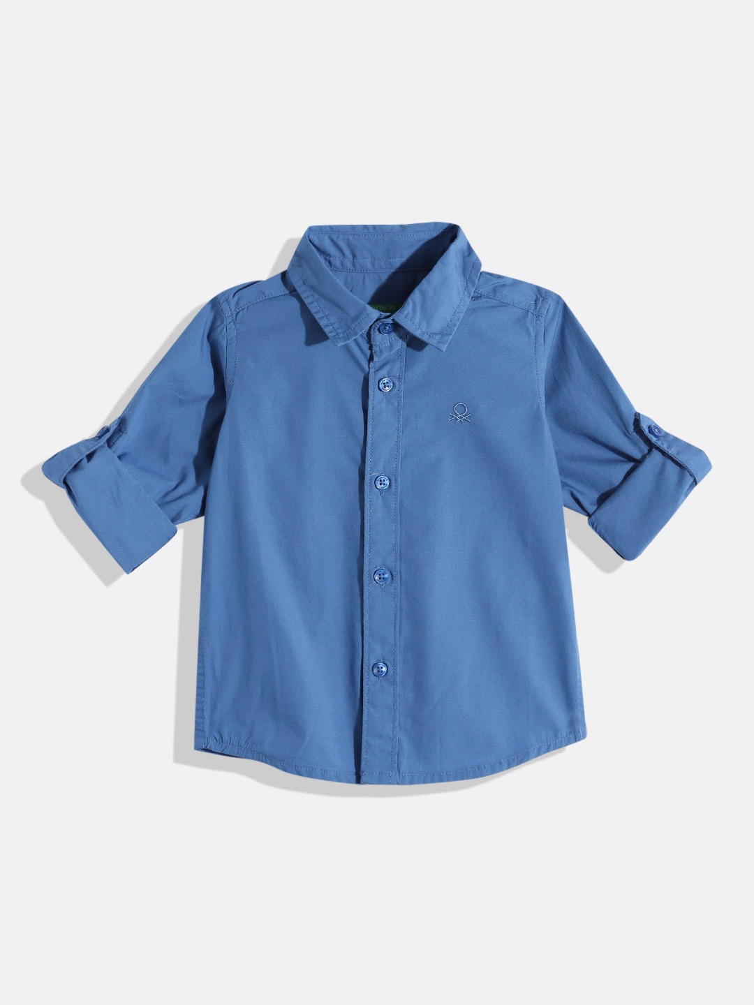

United Colors of Benetton Boys Pure Cotton Regular Fit Shirt, Blue