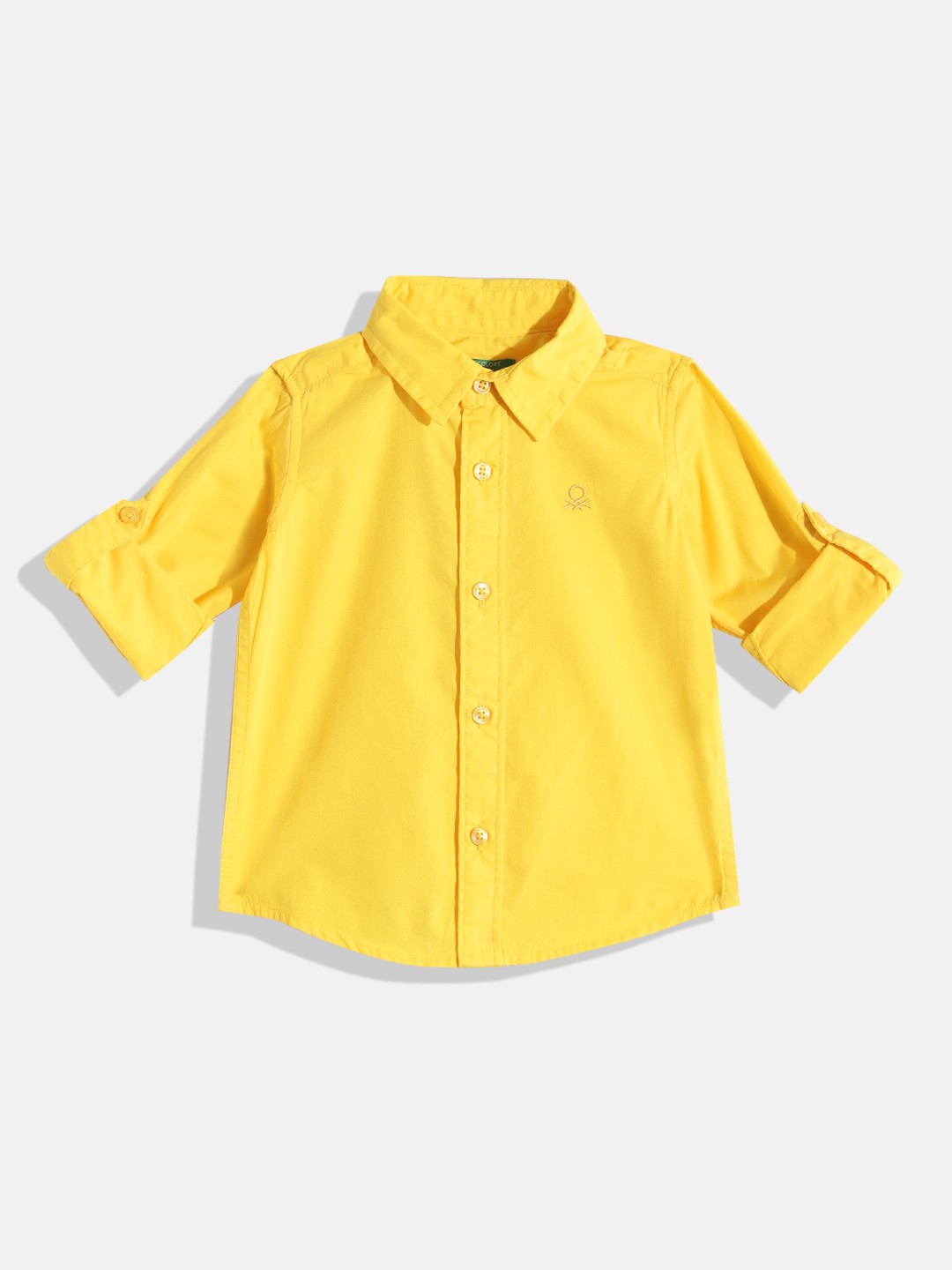 

United Colors of Benetton Boys Pure Cotton Regular Fit Shirt, Yellow