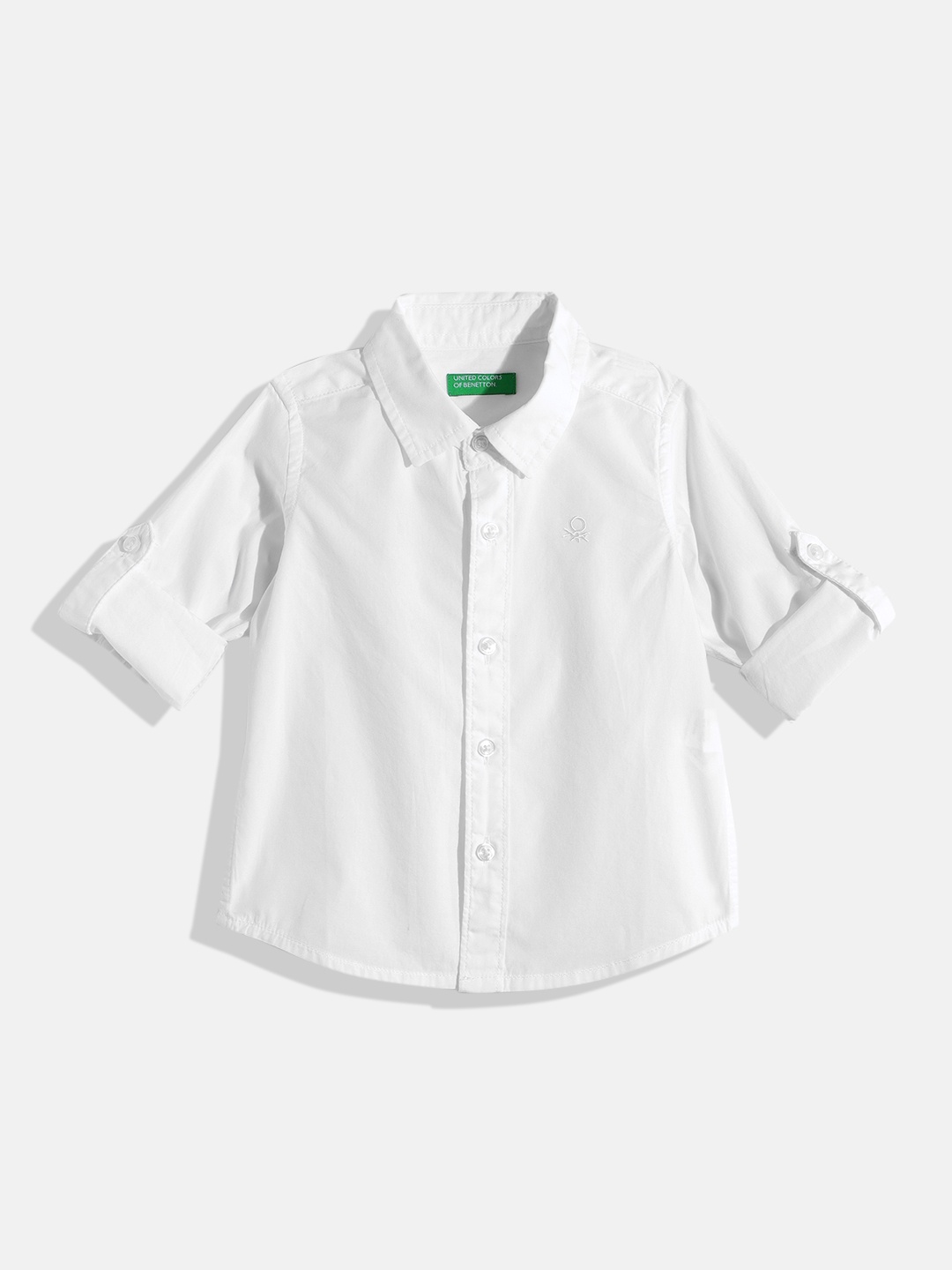 

United Colors of Benetton Boys Pure Cotton Regular Fit Shirt, White