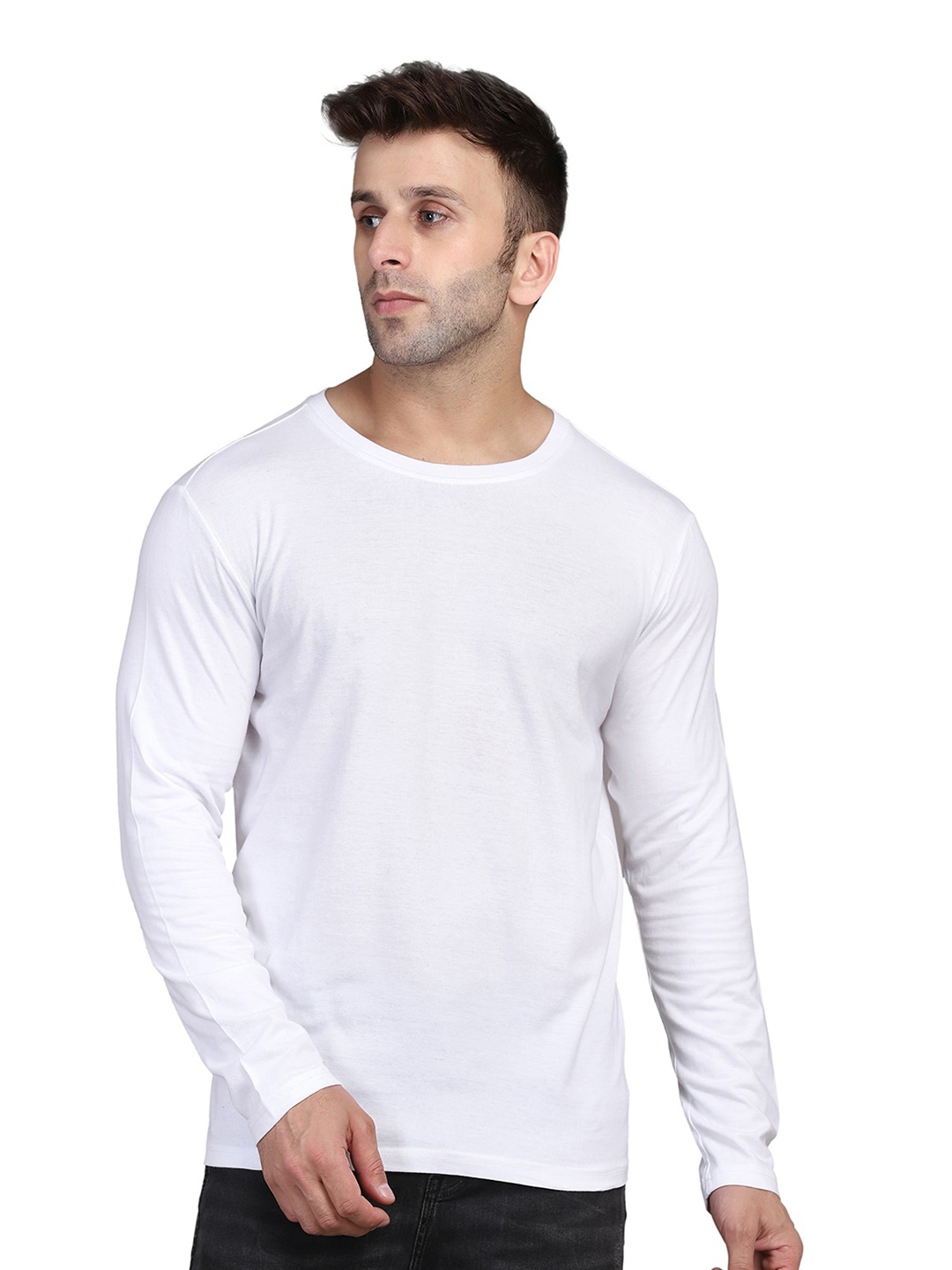 

SLOWLORIS Round Neck Cotton T-shirt, White