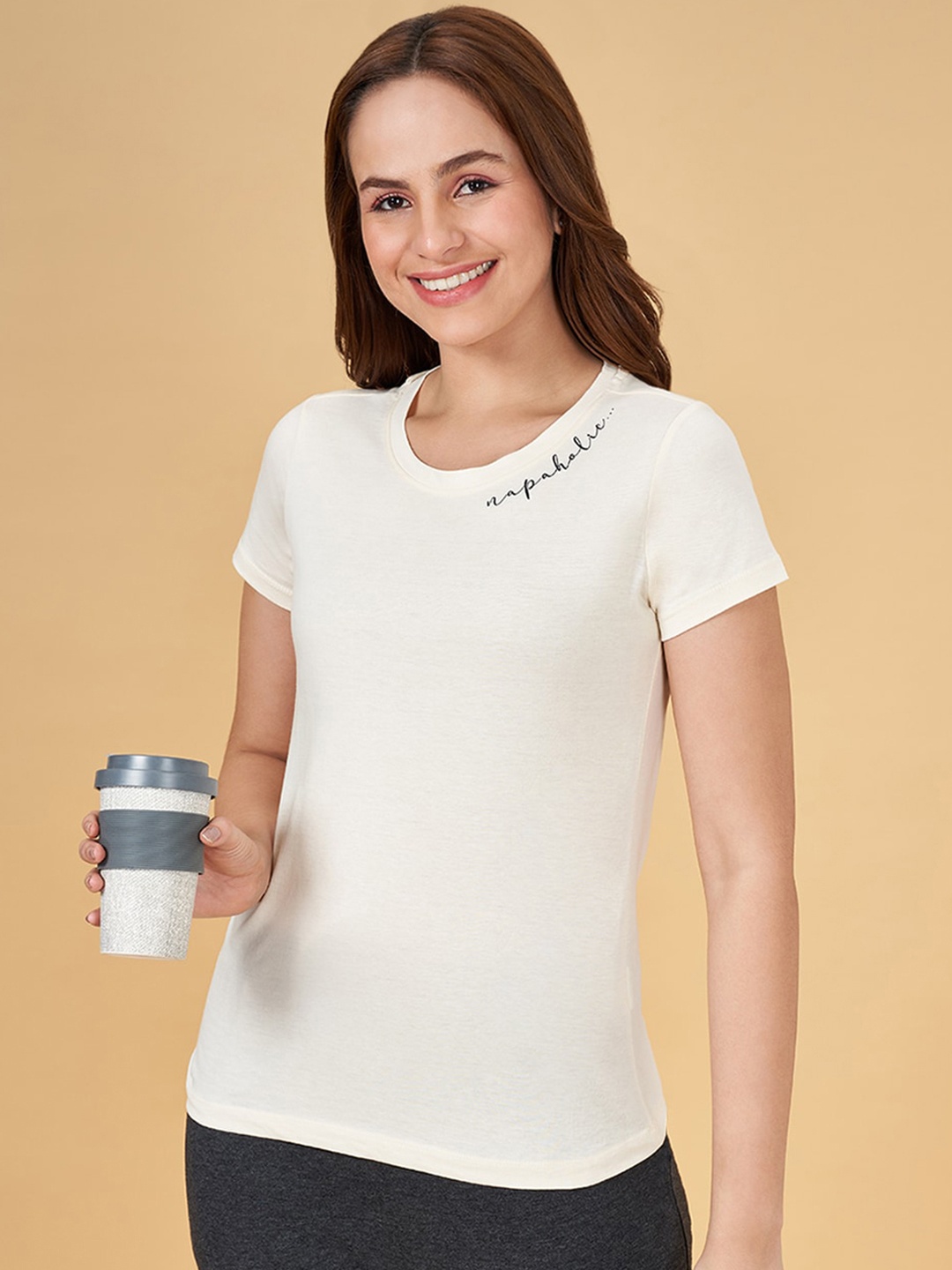 

Dreamz by Pantaloons Round Neck Relaxed Fit Pure Cotton T-shirt, White