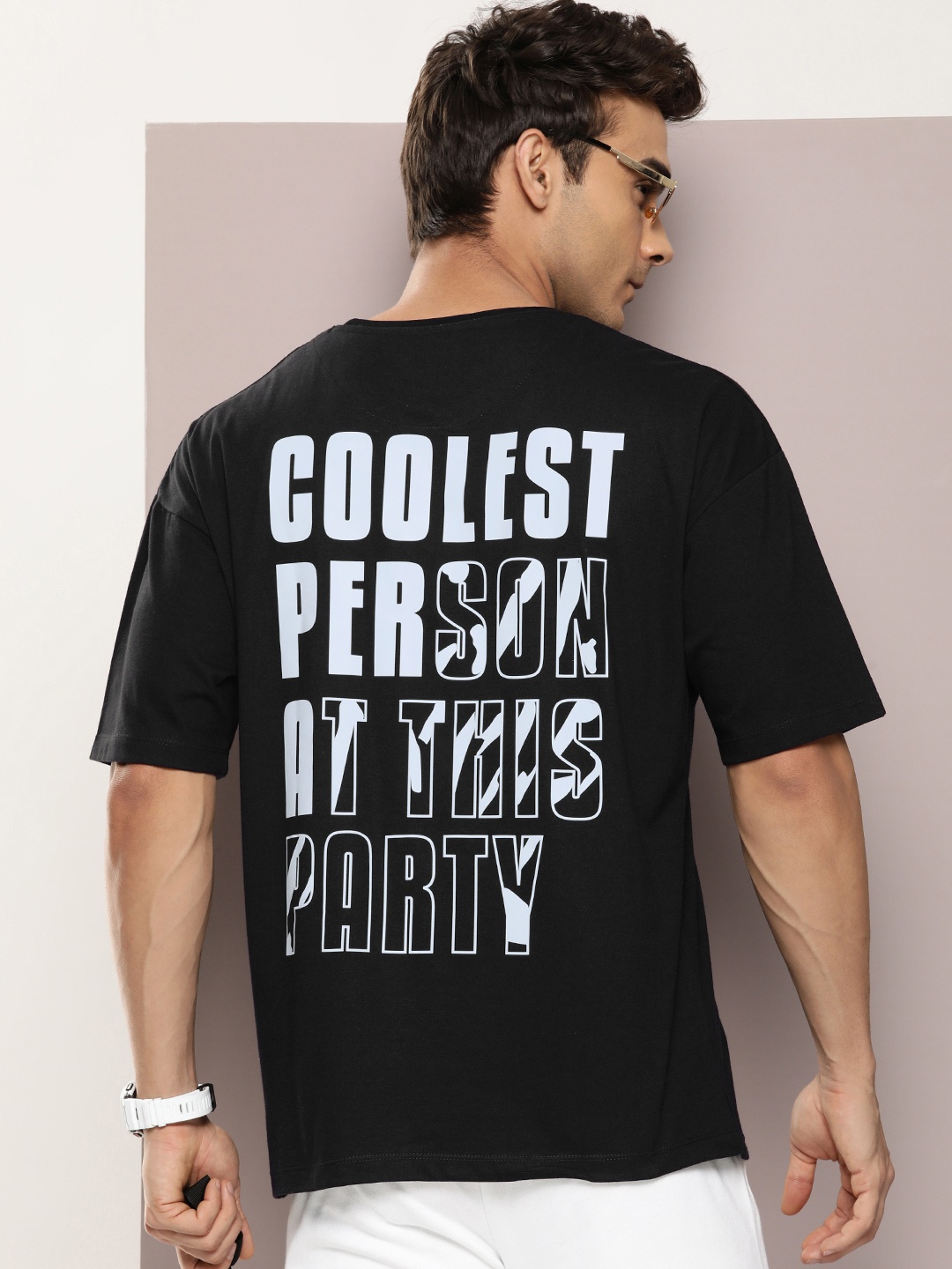 

Kook N Keech Men Typography Printed Oversized T-shirt, Black