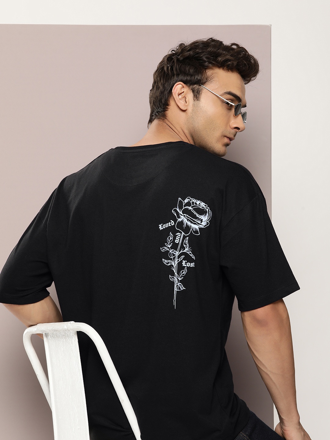 Kook N Keech Men Graphic Printed Oversized T-shirt, Black