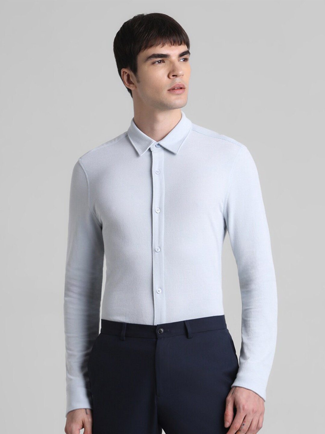 

Jack & Jones Slim Fit Spread Collar Casual Shirt, Blue