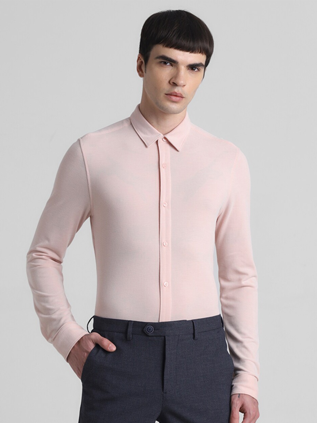 

Jack & Jones Slim Fit Spread Collar Casual Shirt, Pink