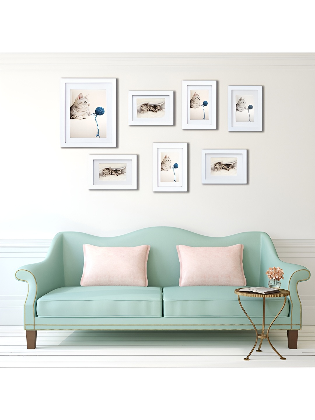 

ArtzFolio White 7Pcs Wooden Wall Photo Frames
