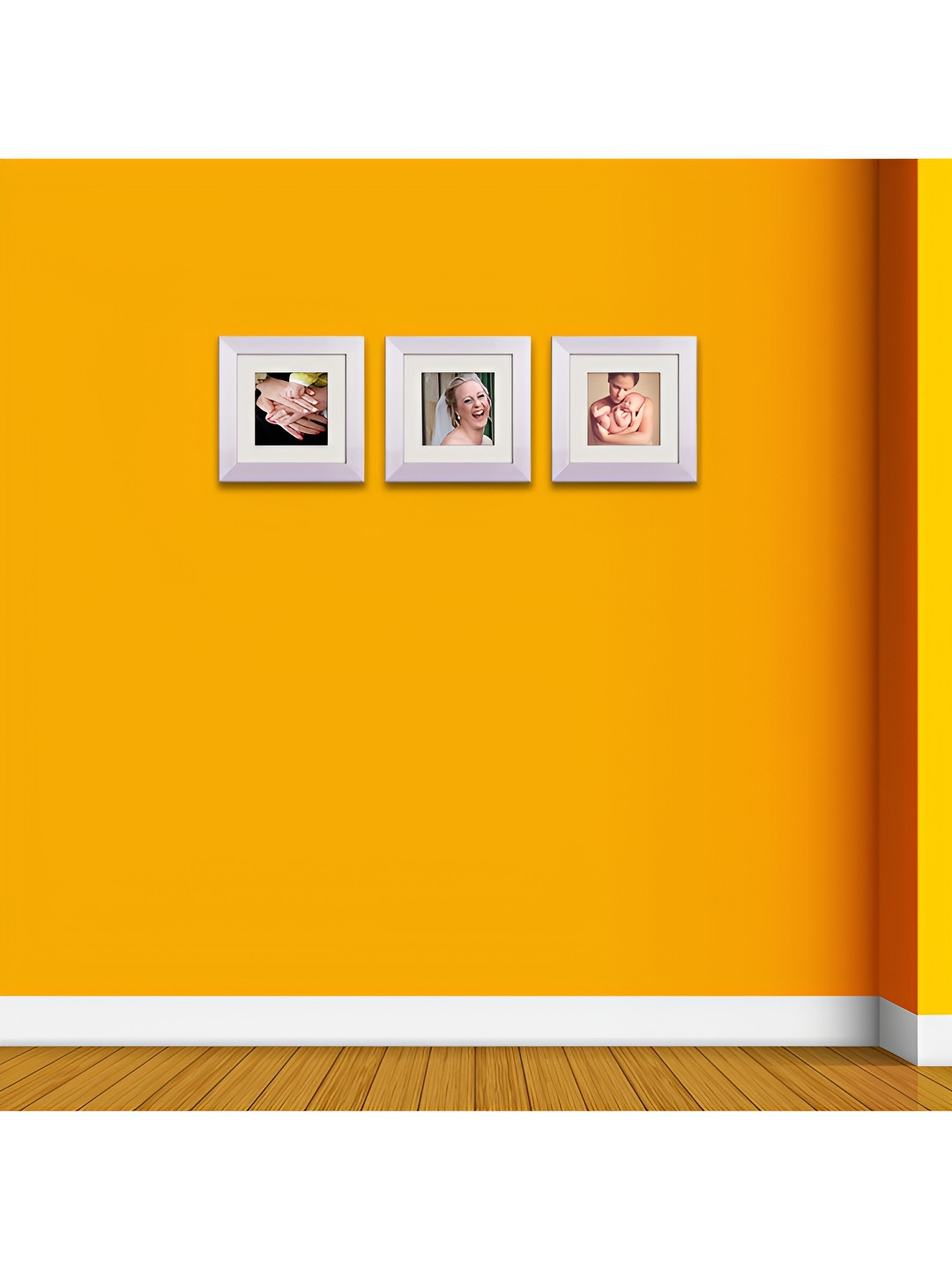 

ArtzFolio White 3 Pieces Wooden Wall Photo Frames