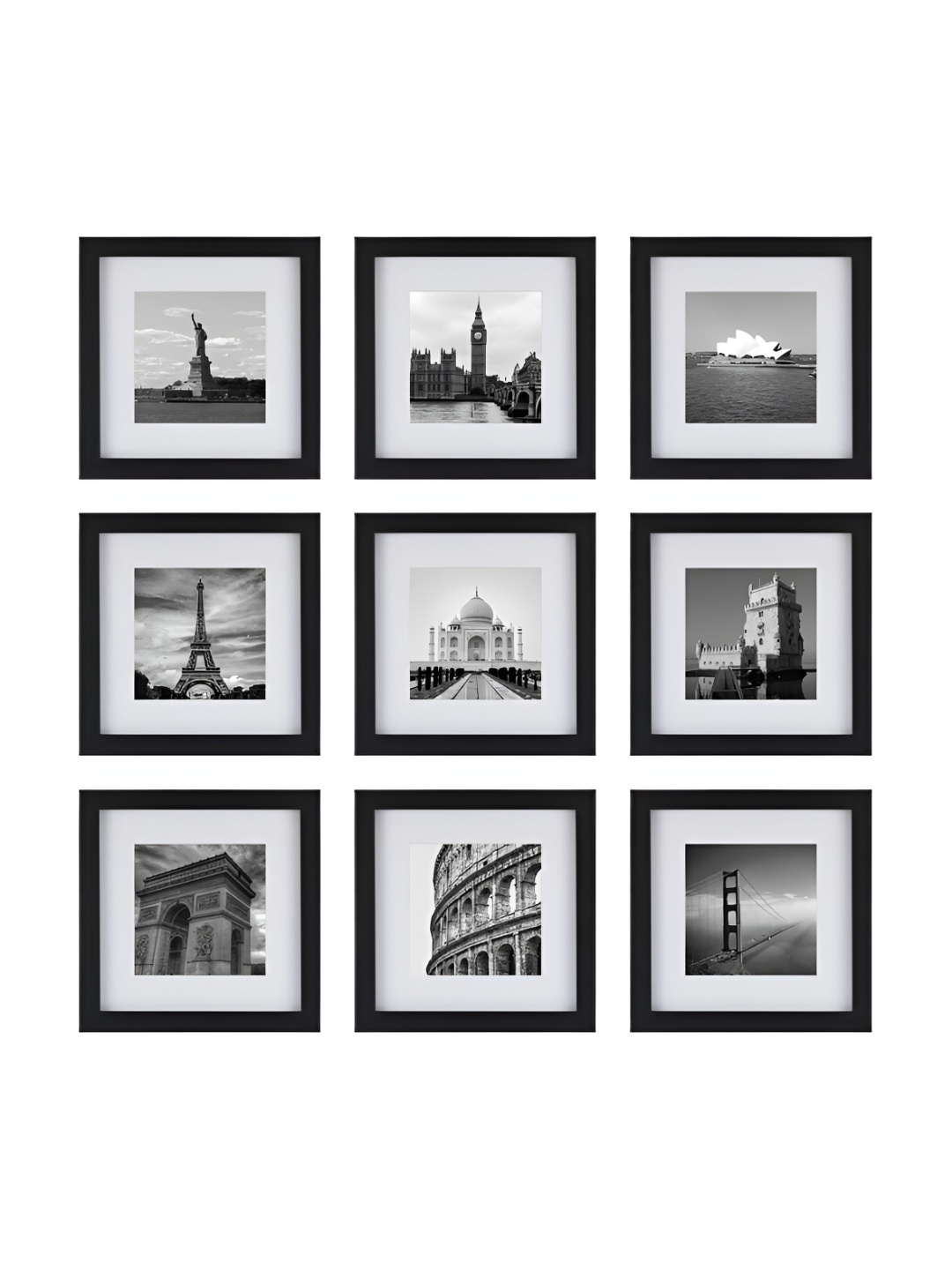 

ArtzFolio Black 9 Pieces Wooden Wall Photo Frames