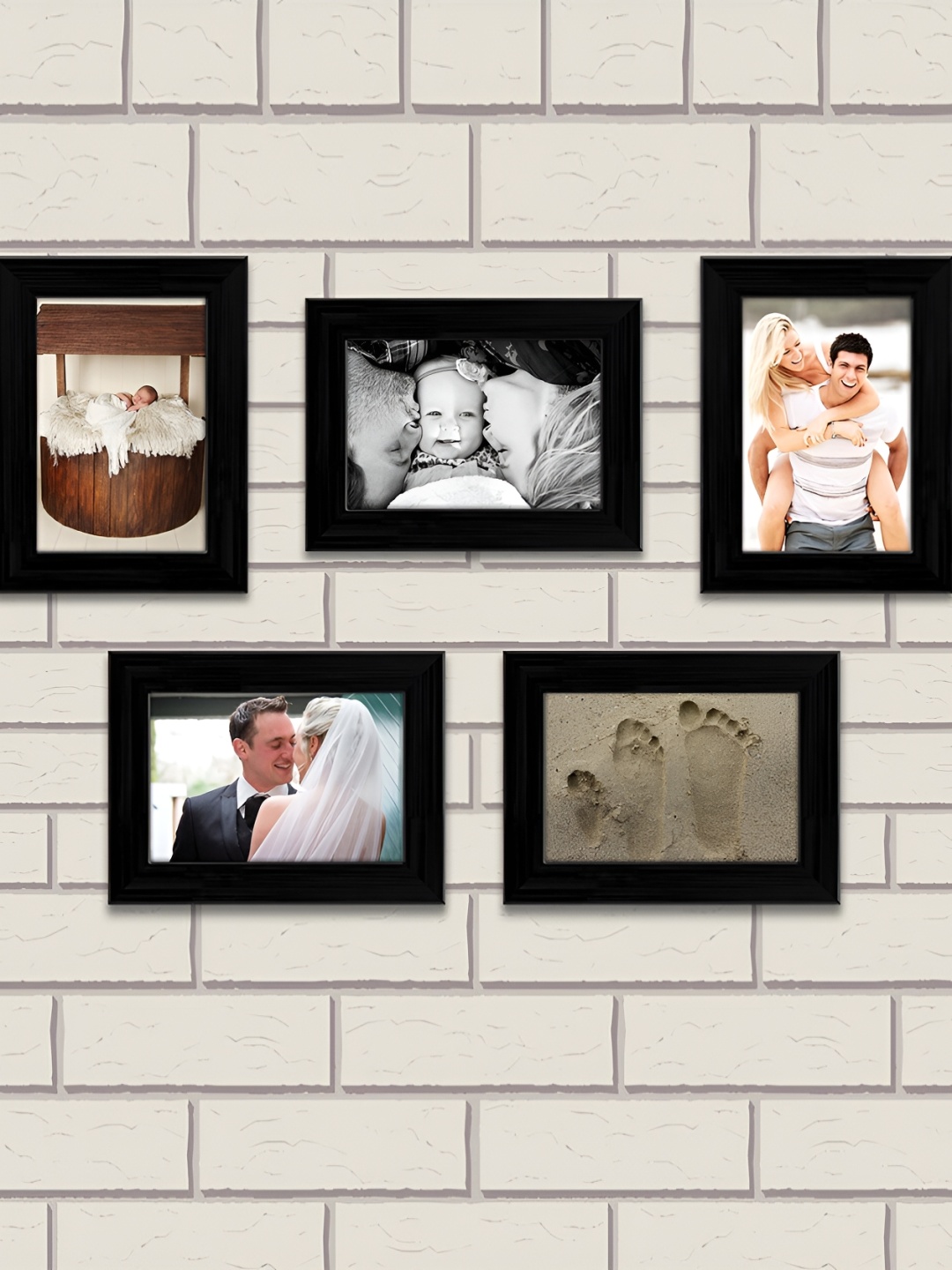 

ArtzFolio Black 5 Pieces Wooden Wall Photo Frames