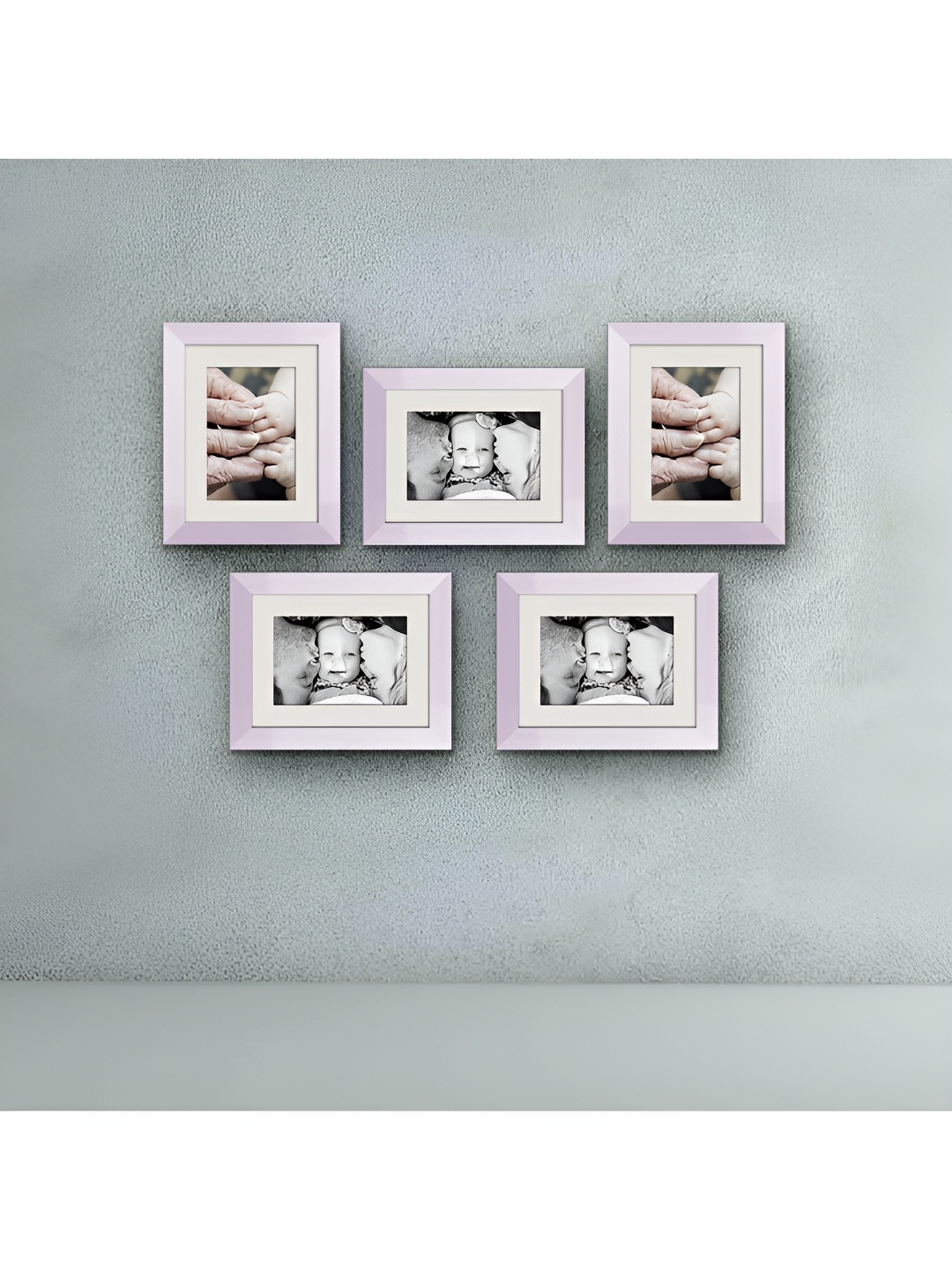 

ArtzFolio White 5Pcs Wooden Wall Photo Frames