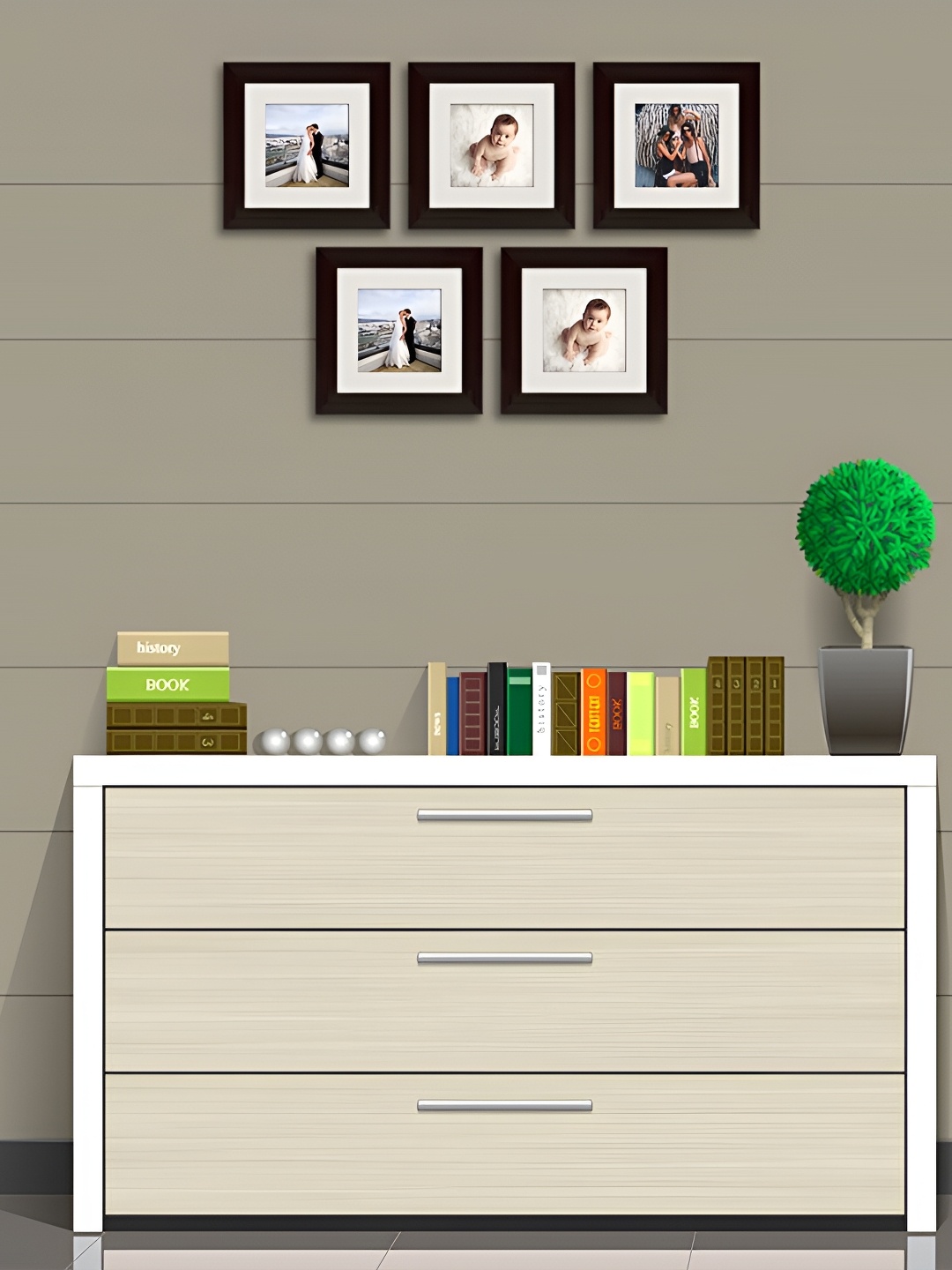 

ArtzFolio Brown 6 Pieces Wooden Wall Photo Frames