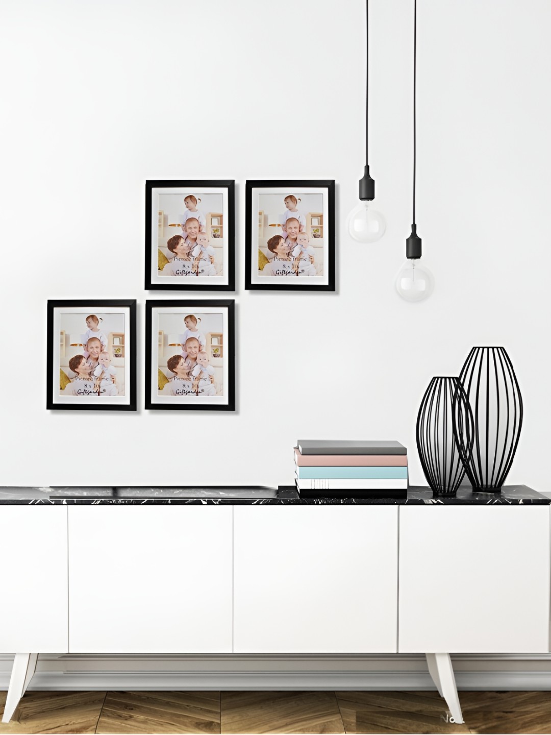 

ArtzFolio Black 4Pcs Wooden Wall Photo Frames