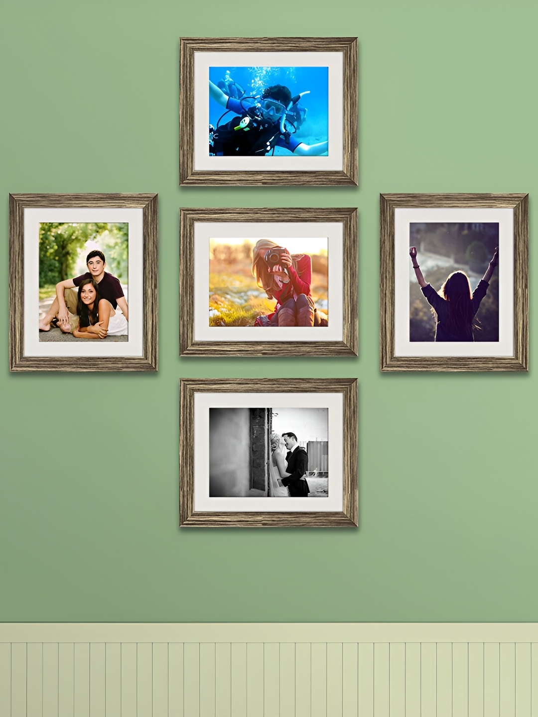 

ArtzFolio Brown 5 Pieces Wooden Wall Photo Frames
