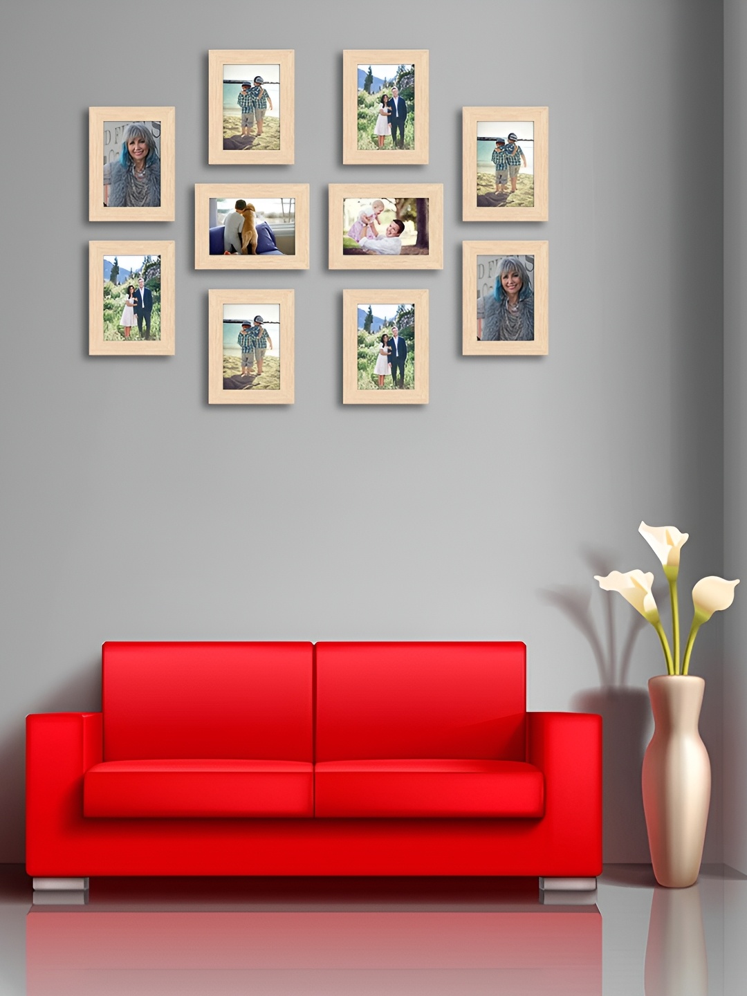 

ArtzFolio Camel Brown 10 Pieces Wooden Wall Photo Frames