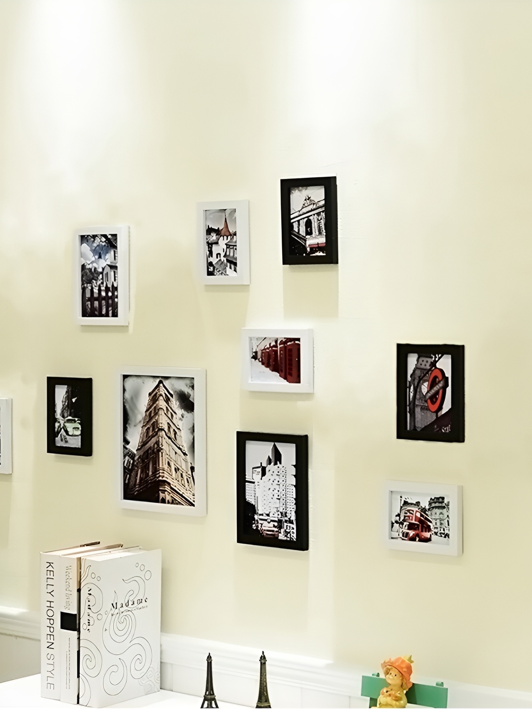 

ArtzFolio Black & White 10 Pieces Wooden Wall Photo Frames