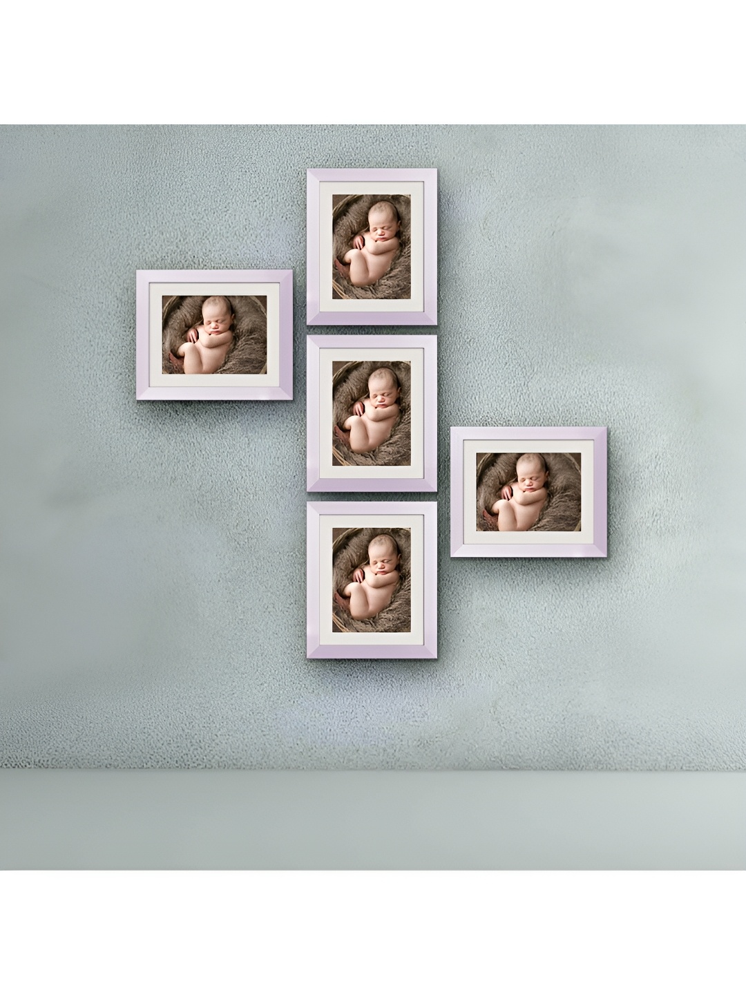 

ArtzFolio White 5Pcs Wooden Wall Photo Frames