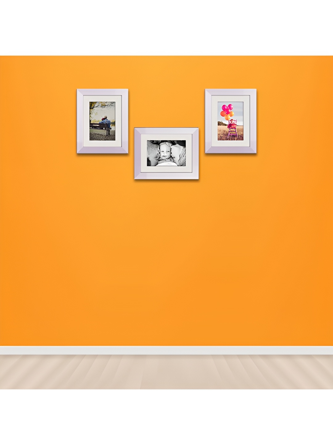 

ArtzFolio White 3 Pieces Wooden Wall Photo Frames