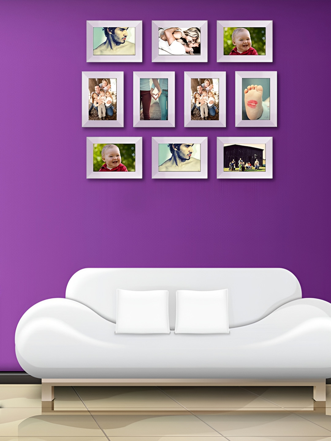

ArtzFolio White 10 Pieces Wooden Wall Photo Frames