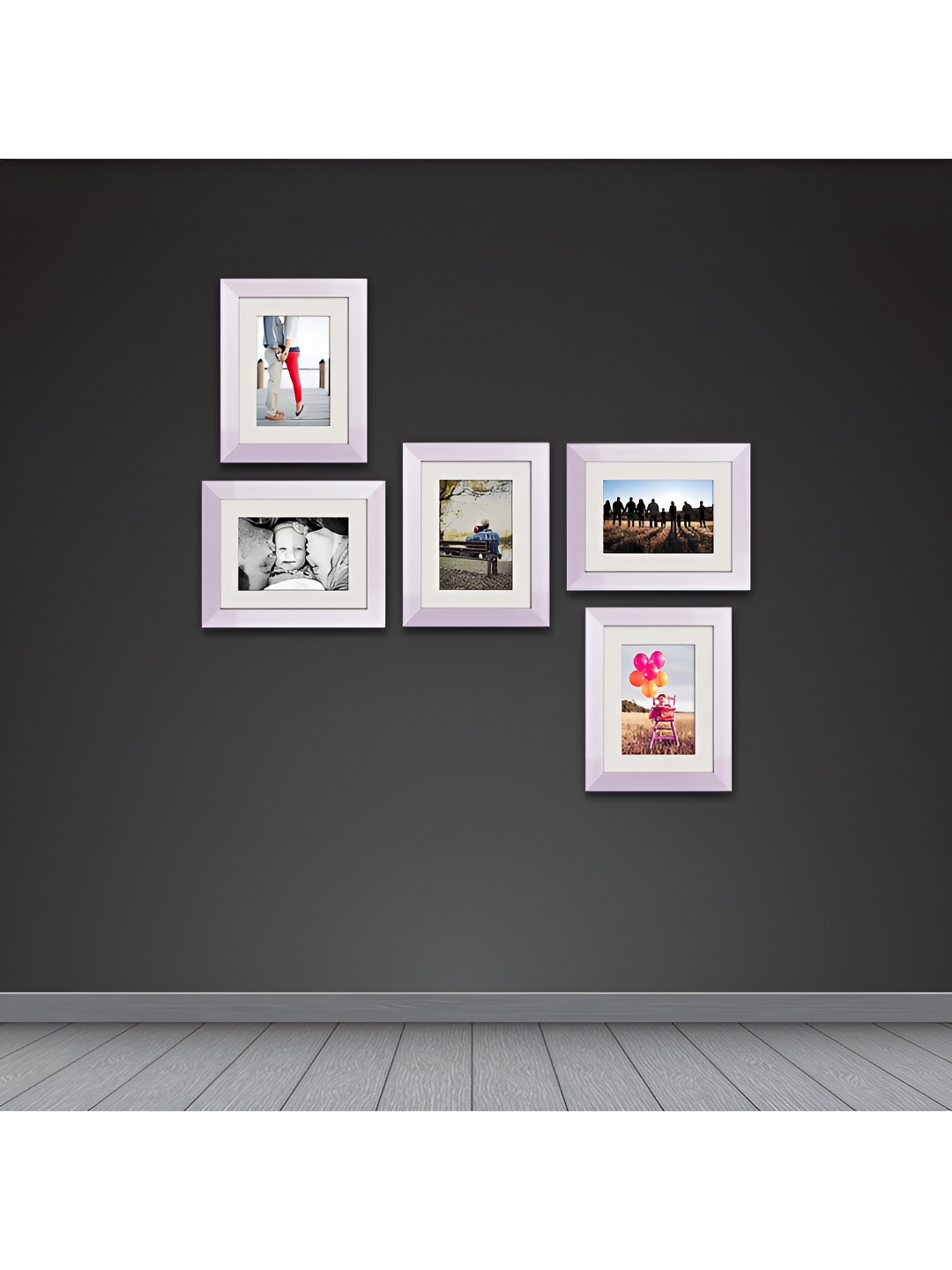 

ArtzFolio White 5 Pieces Wooden Wall Photo Frames