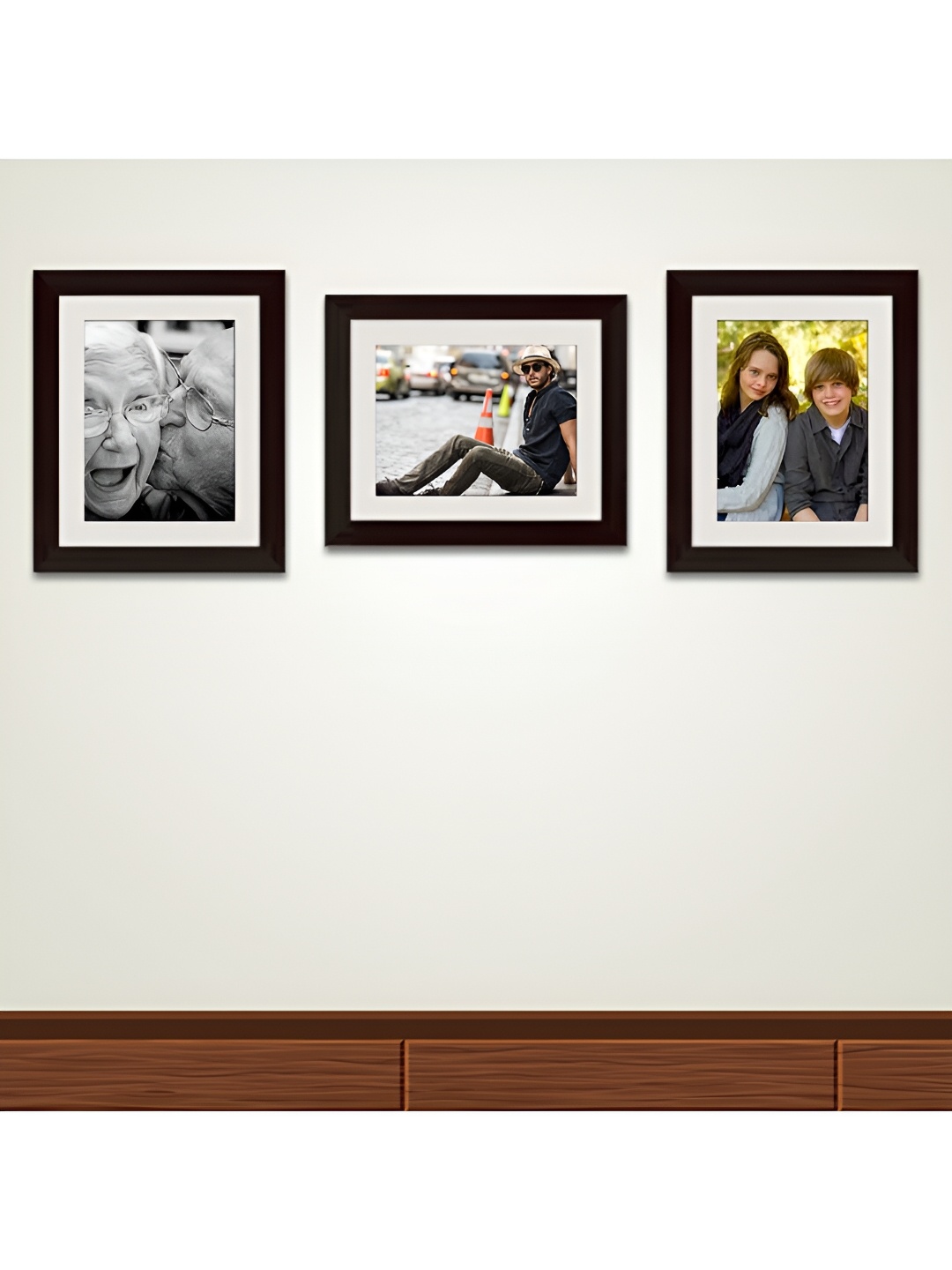 

ArtzFolio Brown 3Pcs Wooden Wall Photo Frames