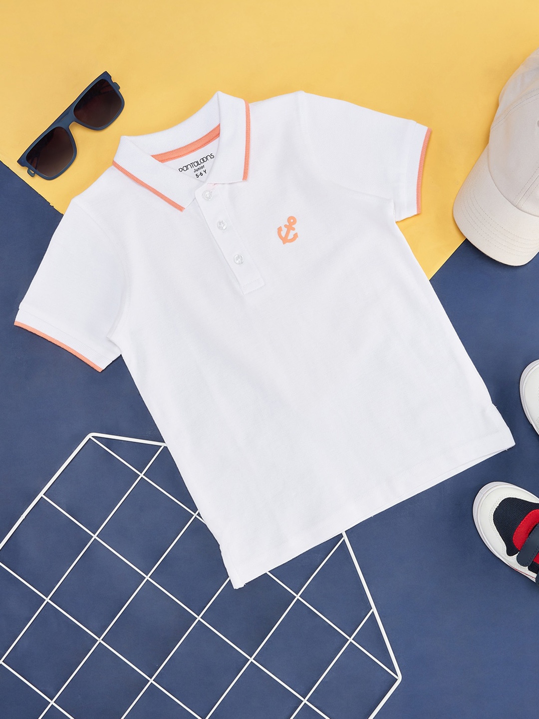 

Pantaloons Junior Boys Polo Collar Cotton T-shirt, White