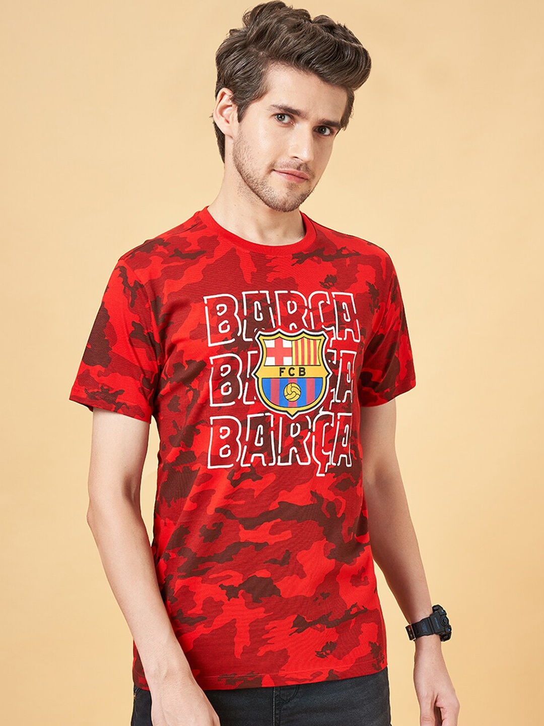 

SF JEANS by Pantaloons Typography Printed Pure Cotton T-shirt, Red
