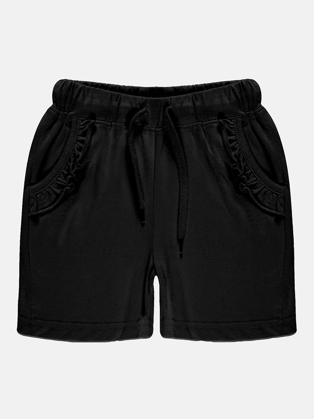 

KiddoPanti Girls Pure Cotton Shorts, Black