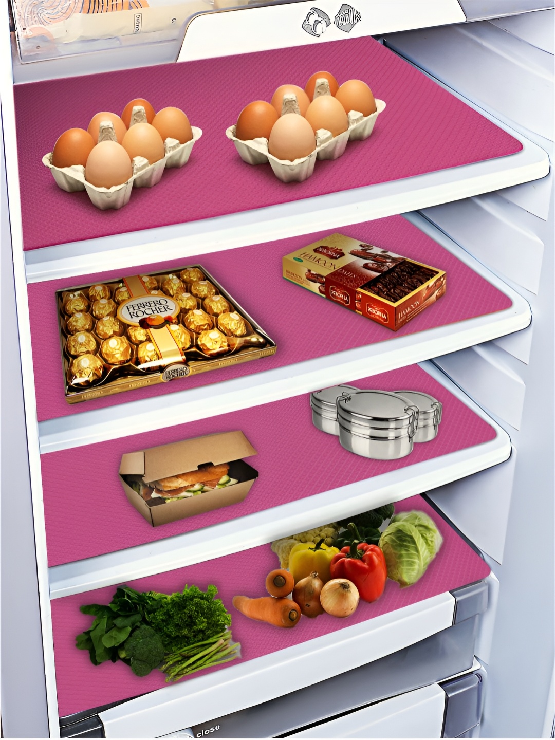 

DREAM WEAVERZ Pink 5 Pcs Regular Shelf Liner Organisers