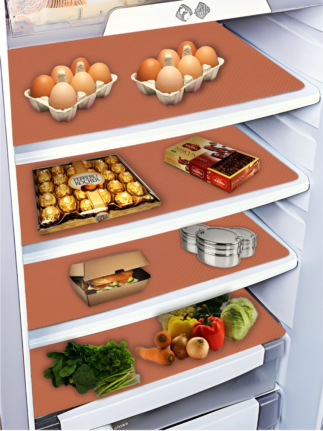 

DREAM WEAVERZ Orange 5 Pcs Regular Shelf Liner Organisers