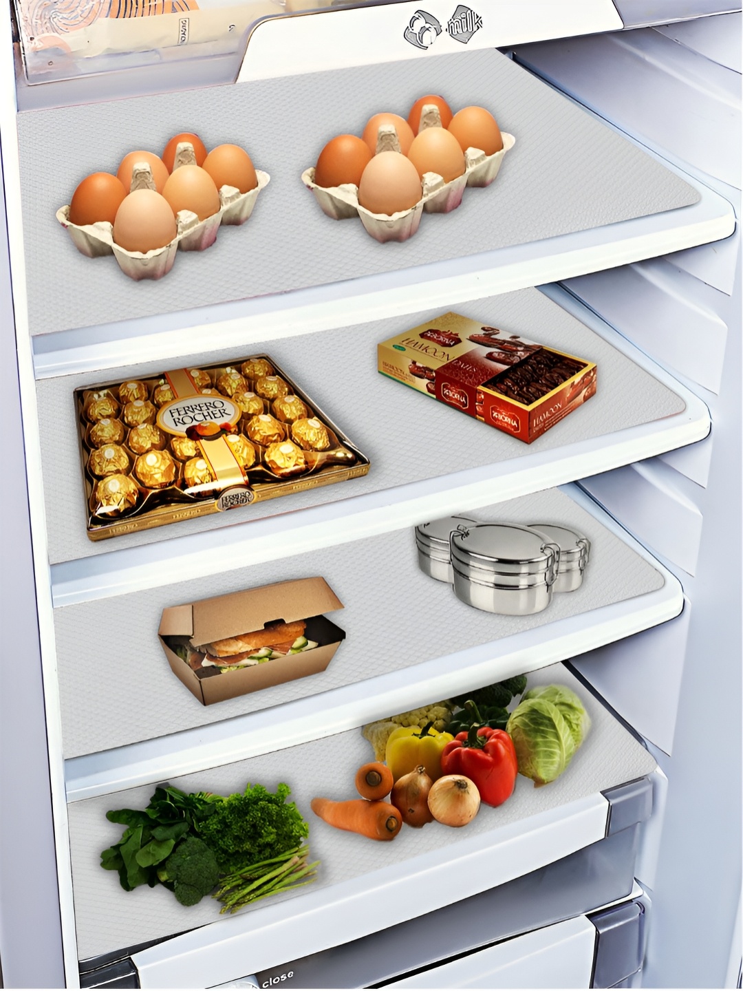 

DREAM WEAVERZ Grey 5 Pcs Regular Shelf Liner Organisers